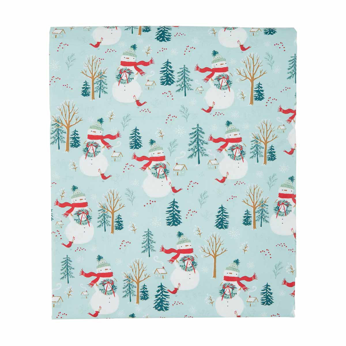 Hallmark Christmas Snowman & Wreath Print PEVA Tablecloth