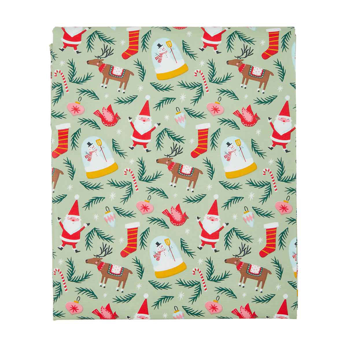 Hallmark Christmas Santa & Reindeer Print PEVA Tablecloth