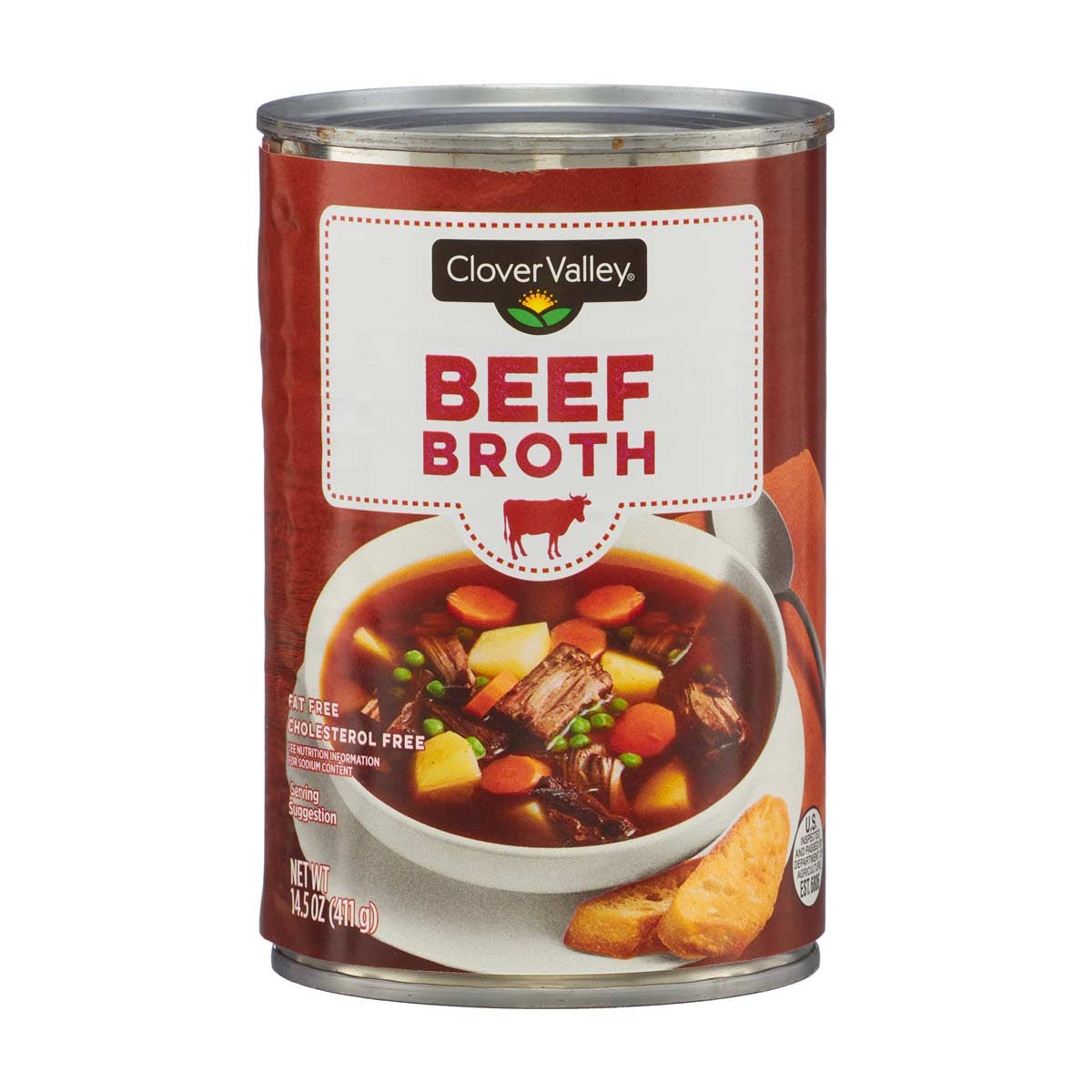 Clover Valley Beef Broth Can, 14.5 oz