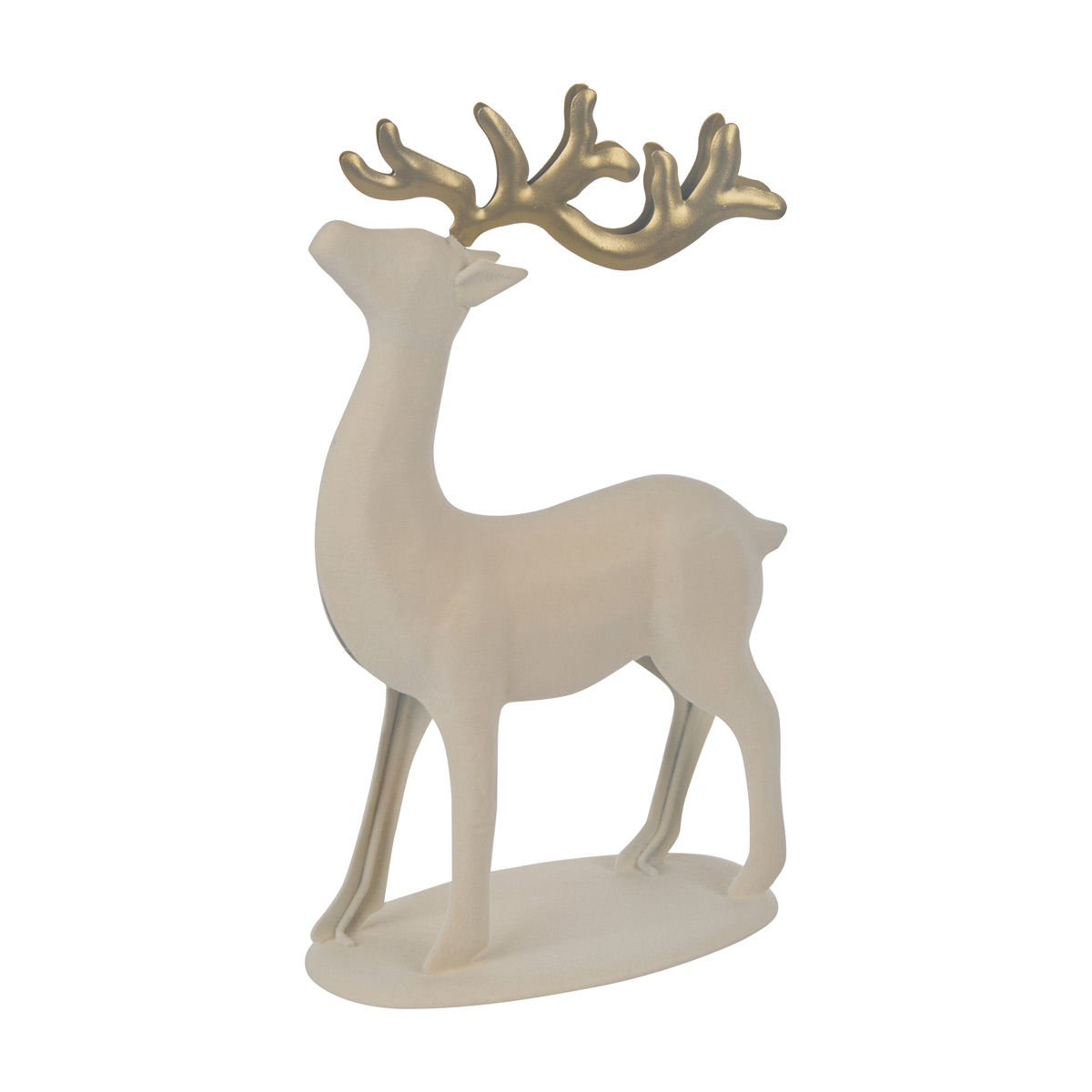 Christmas White Flocked Standing Deer Décor