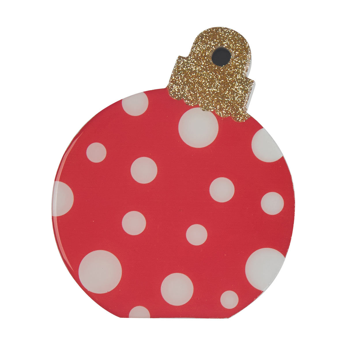 Christmas Ornament Shaped Bubble Print MDF Table Décor