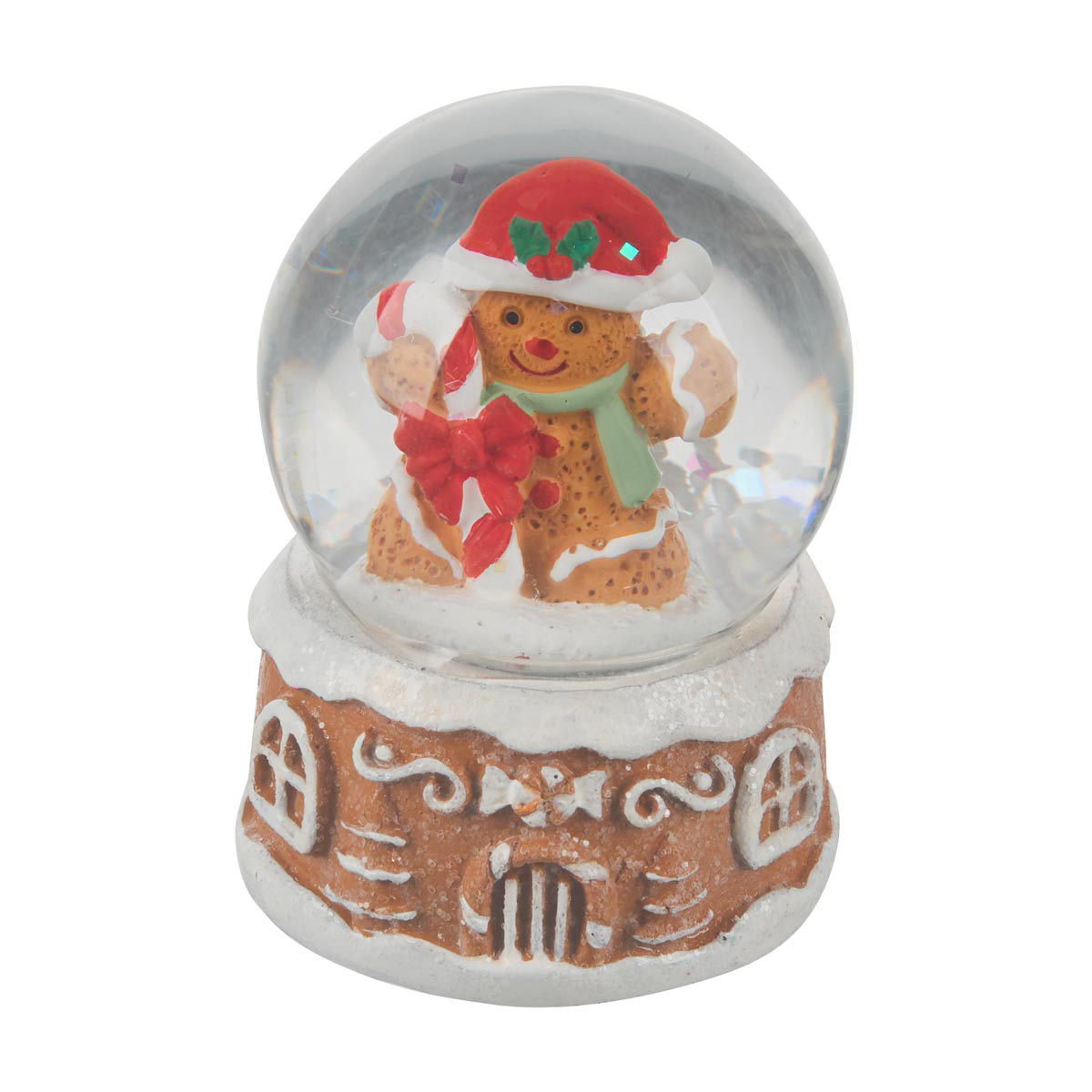 Christmas Gingerbread Man Glass Water Globe Table Décor, 45 mm