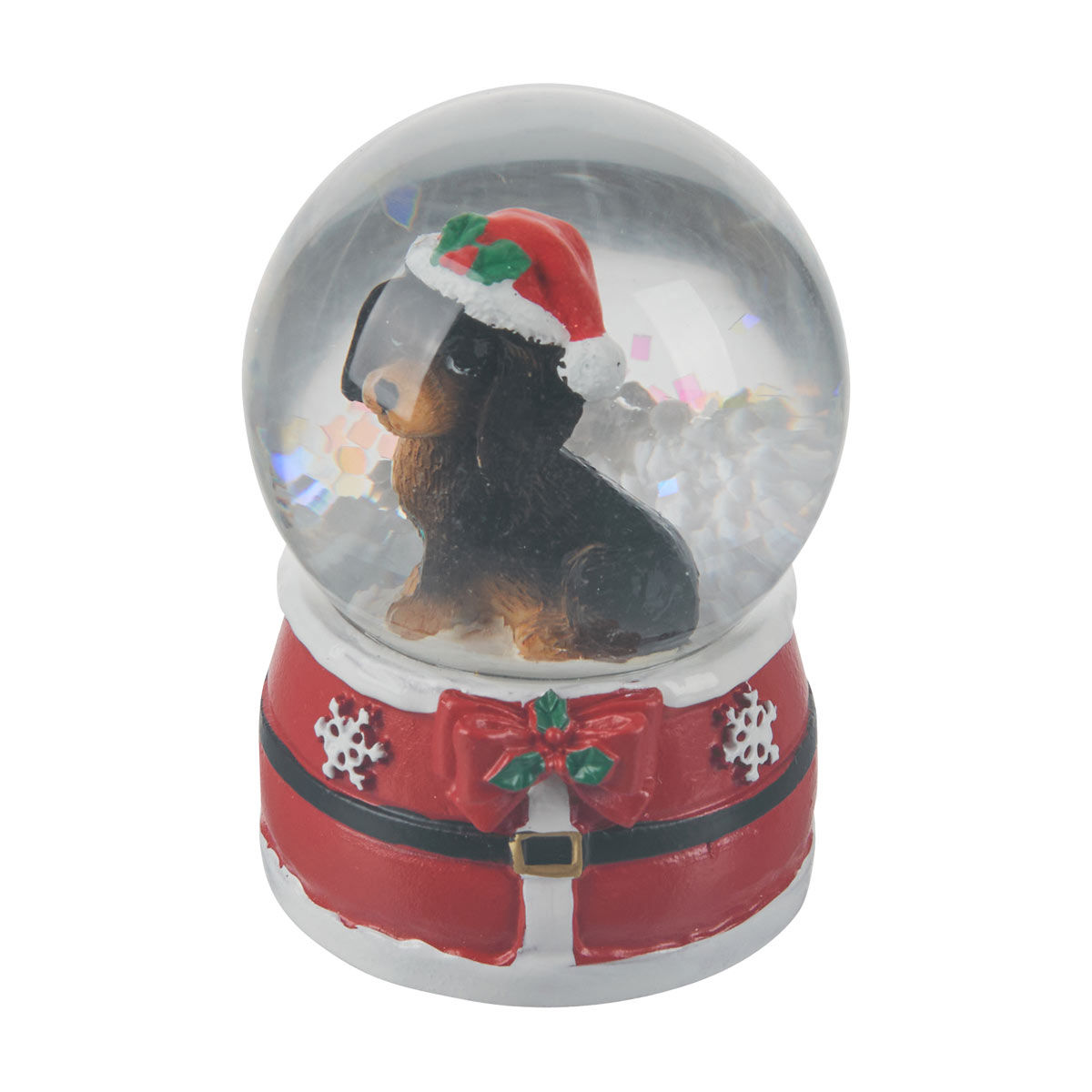 Christmas Spaniel Dog Glass Water Globe Table Décor, 45 mm