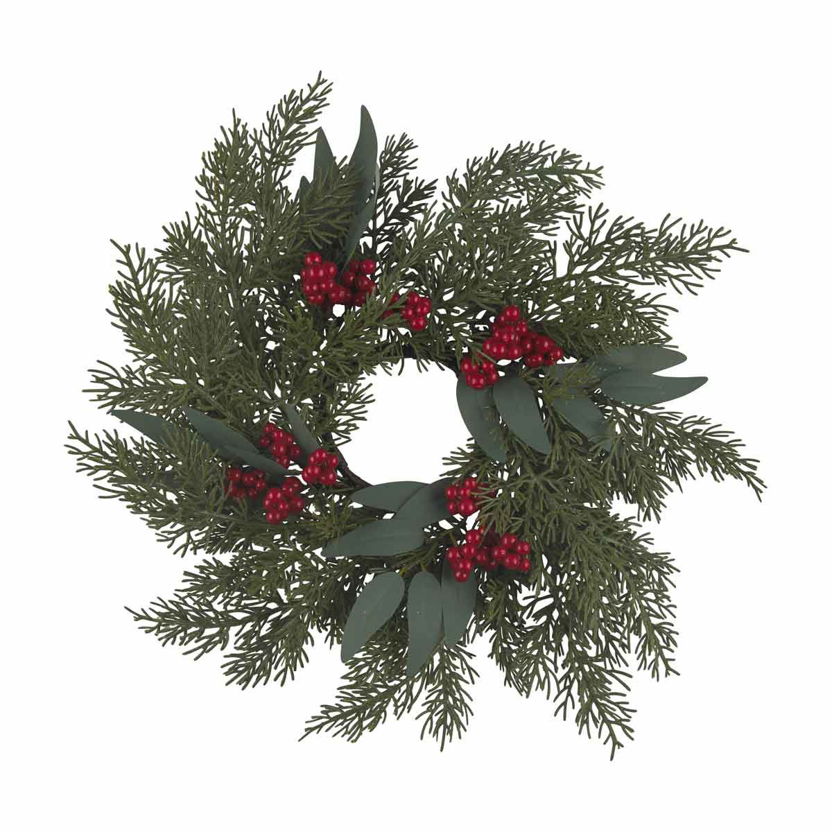 Christmas Artificial Wreath with Berries and Leaves, Small