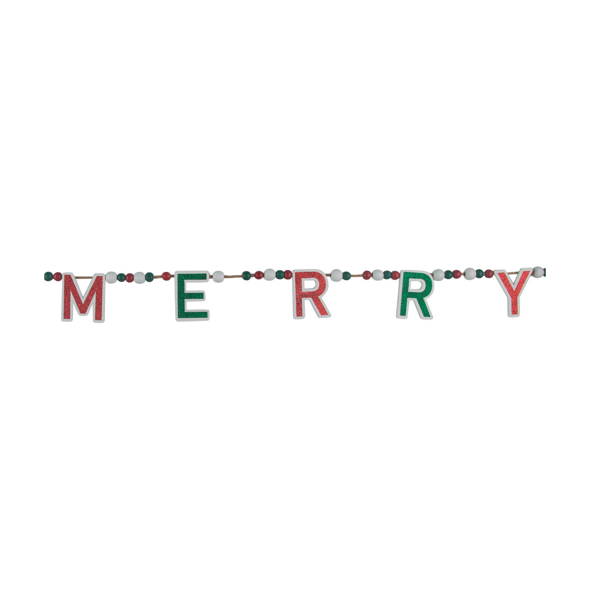 Christmas Hanging Beads 'Merry' Word Décor
