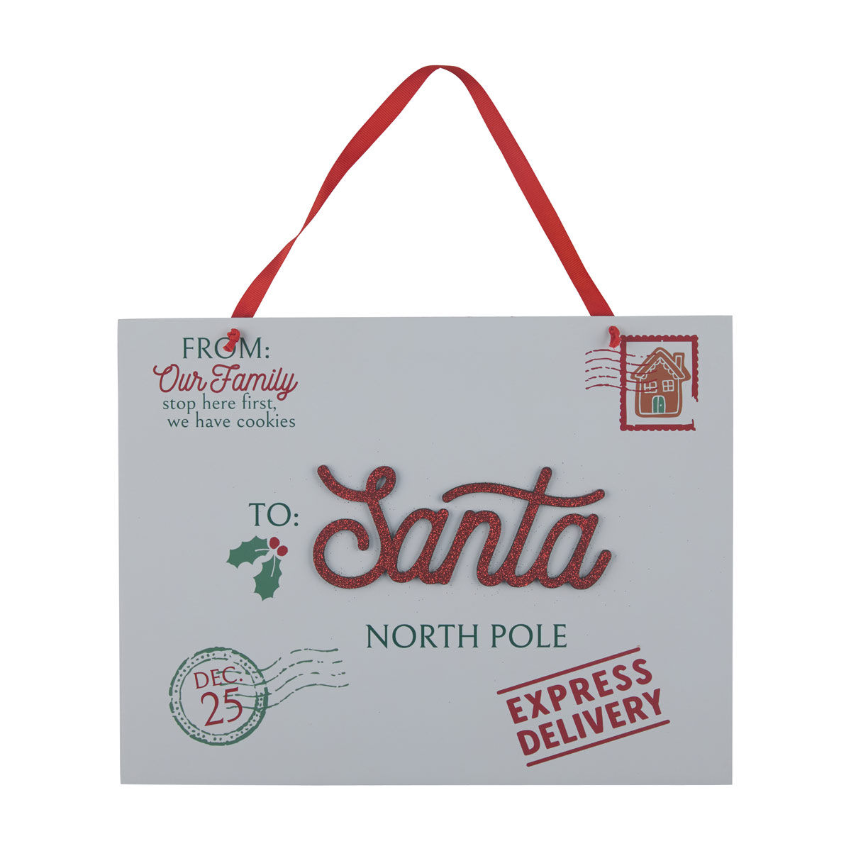 Christmas Red Hanging Postcard Décor
