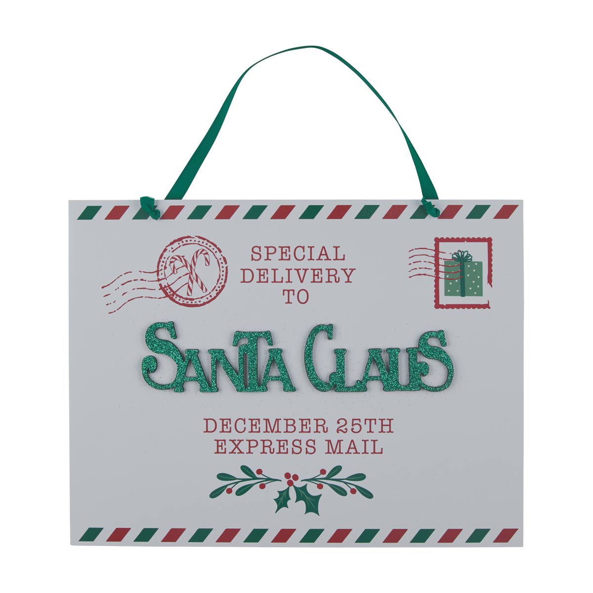 Christmas Green Hanging Postcard Décor