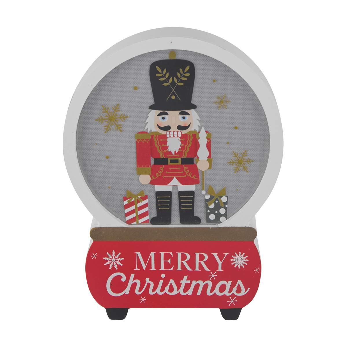 Christmas Red LED Tabletop MDF Globe Decor
