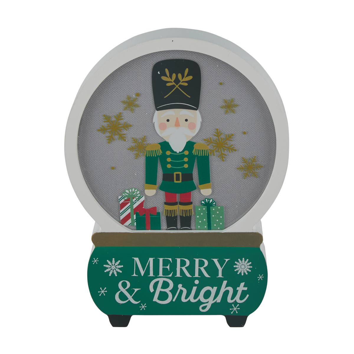 Christmas Green LED Tabletop MDF Globe Decor
