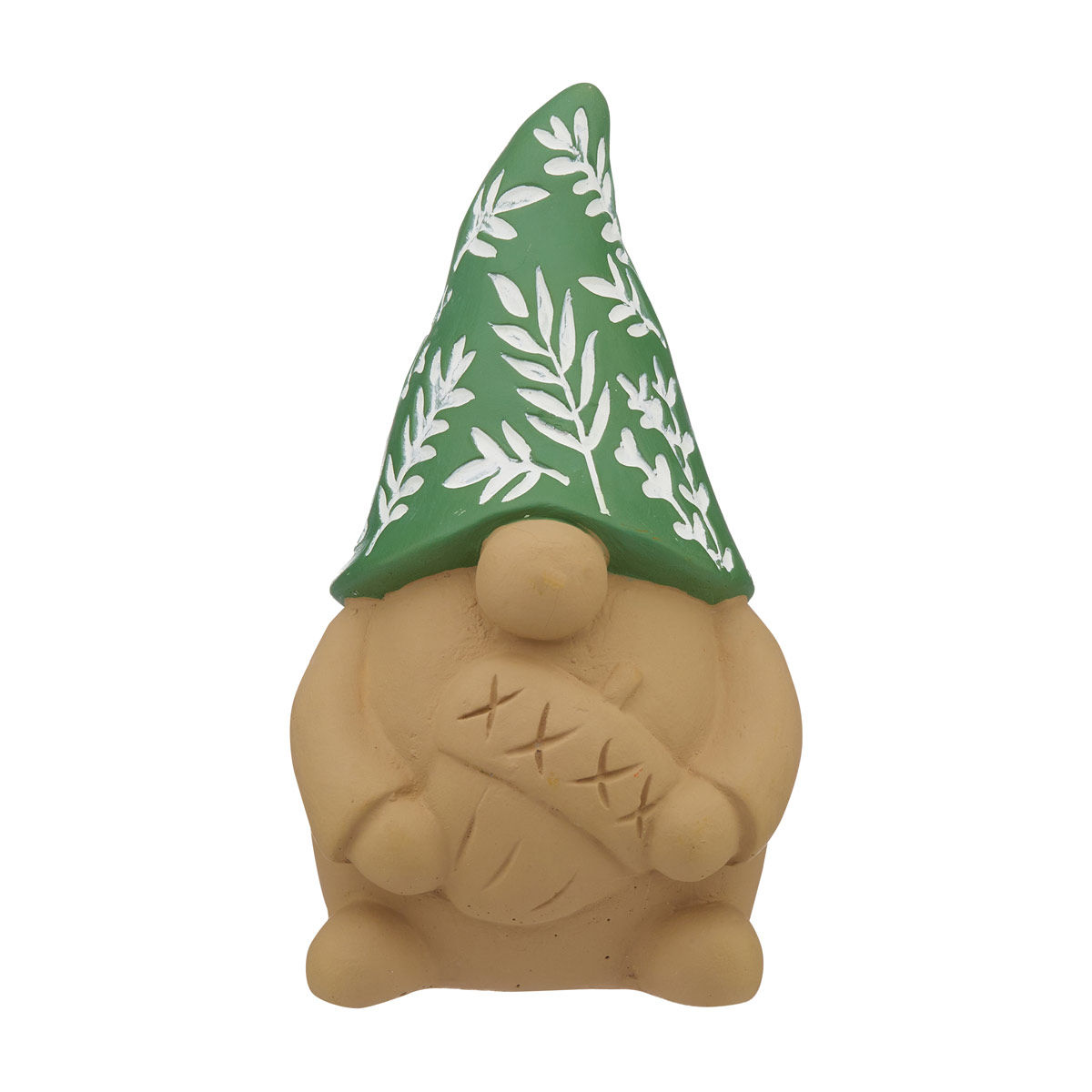 Harvest Green Leaf Print Cement Gnome Tabletop Décor — Dollar General