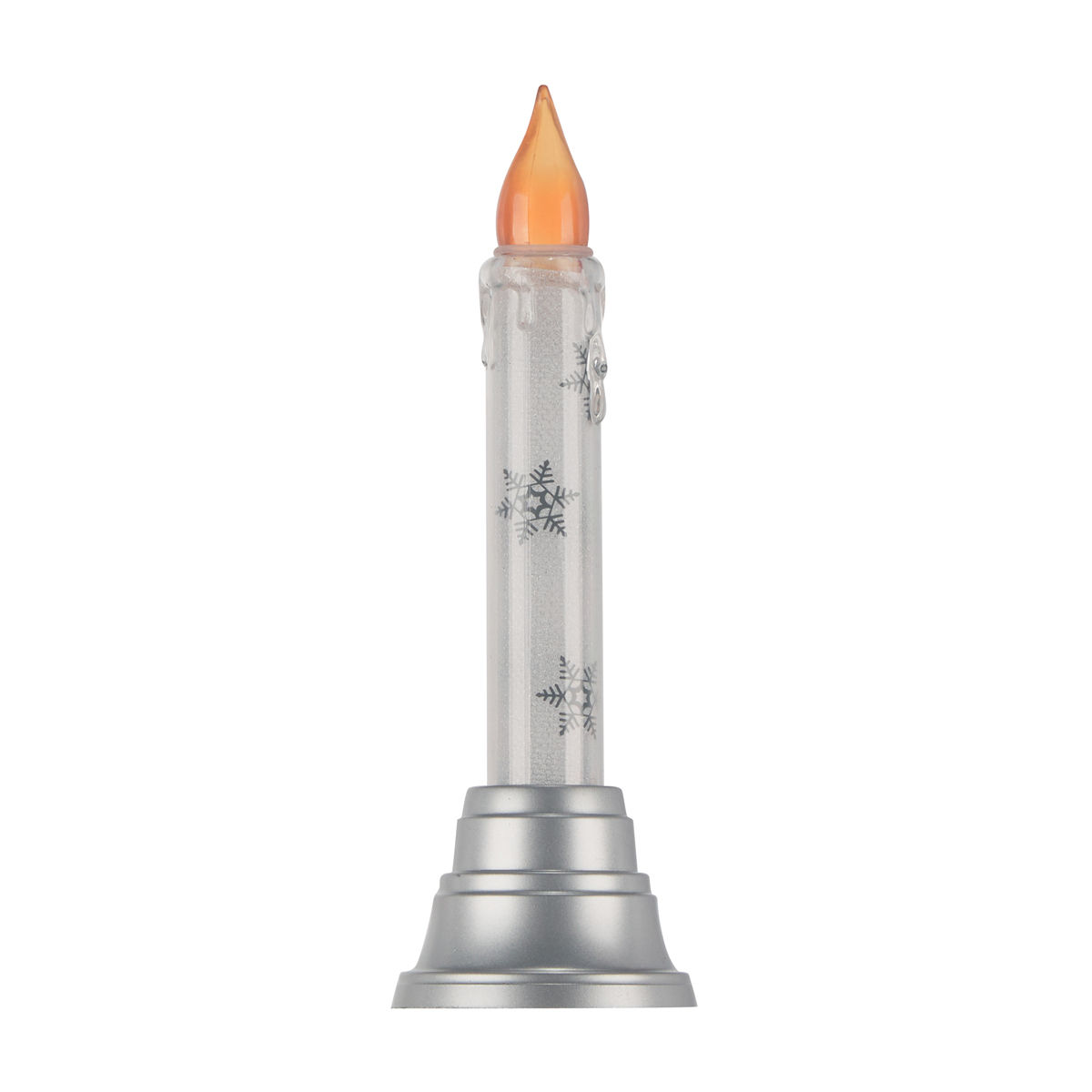 Christmas LED Candle Décor, Silver, 6 in
