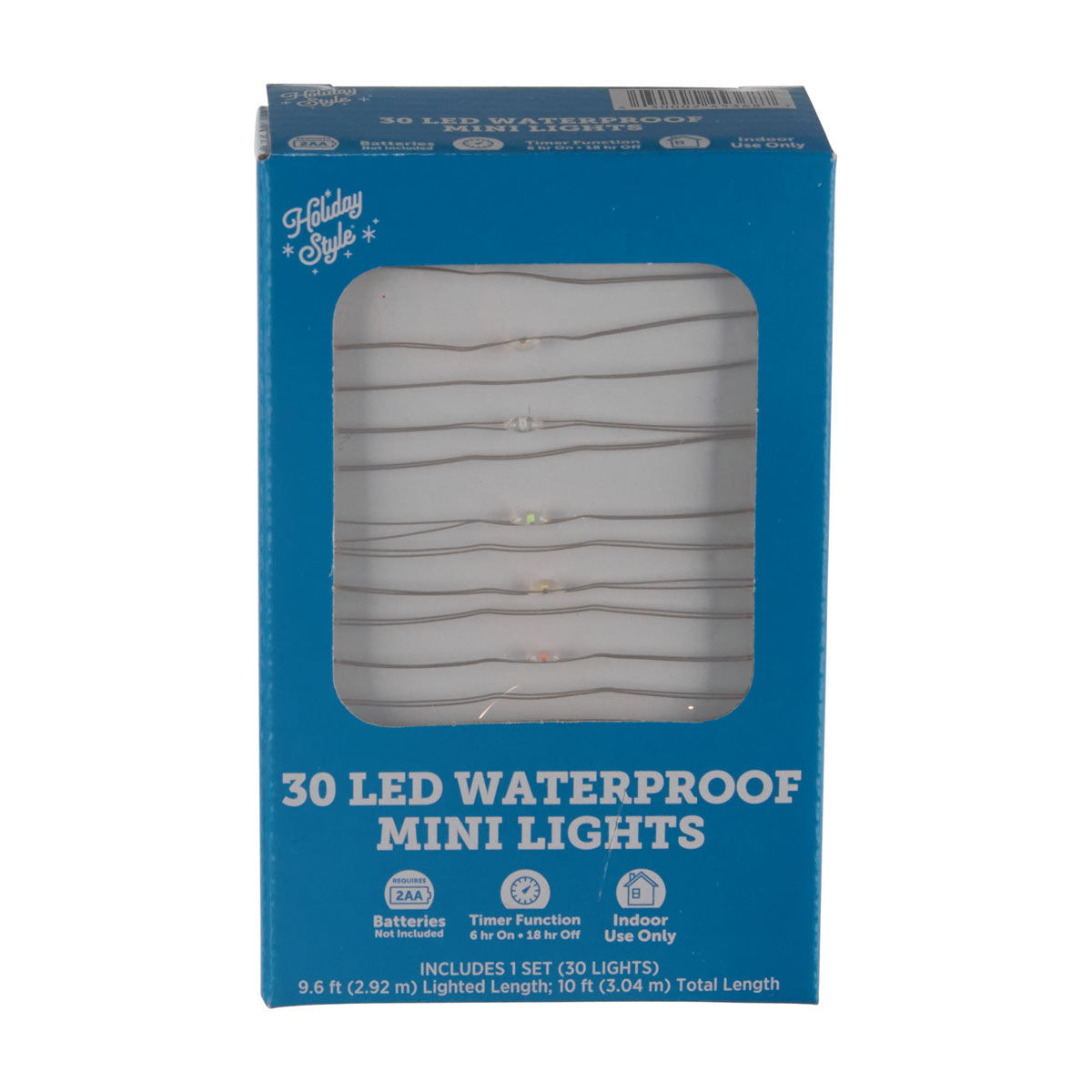 Holiday Style LED Waterproof Multicolor Mini Lights, 10 ft