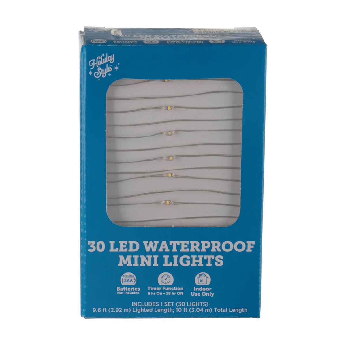 Holiday Style LED Waterproof Warm White Mini Lights, 10 ft