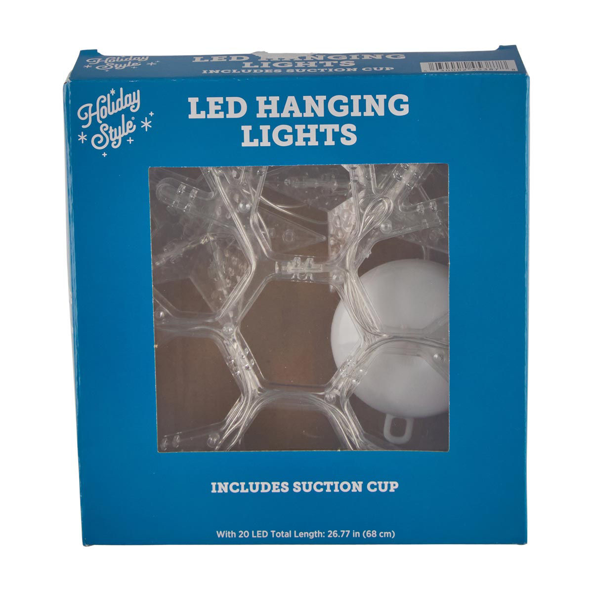 Holiday Style Christmas Snowflake LED Hanging Lights with Suction Cup, 26.77 in