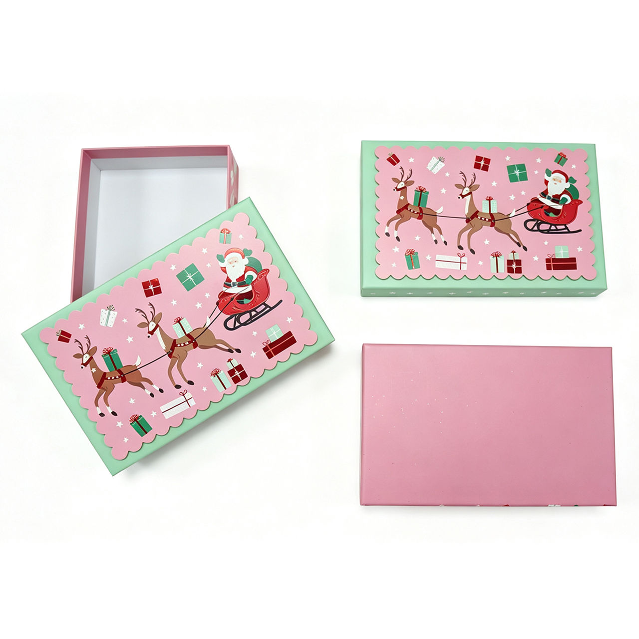 Christmas Print Gift Boxes, Small, 3 Assorted Designs