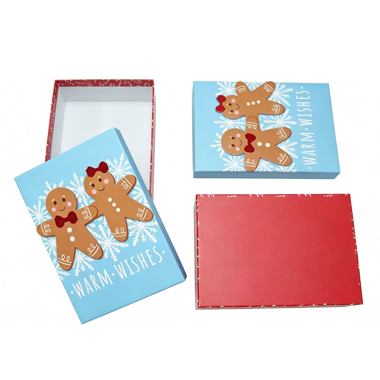 Christmas Print Gift Boxes, Large, 3 Assorted Designs