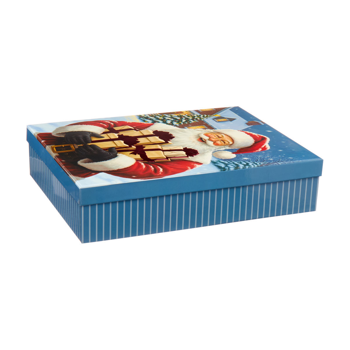 Christmas Printed Hotstamp Gift Box, Large, 3 Assorted Designs
