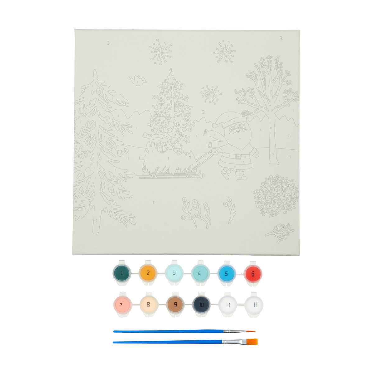 Simply for You by Hallmark Christmas Paint by Number Santa Art Kit, 10x10 in