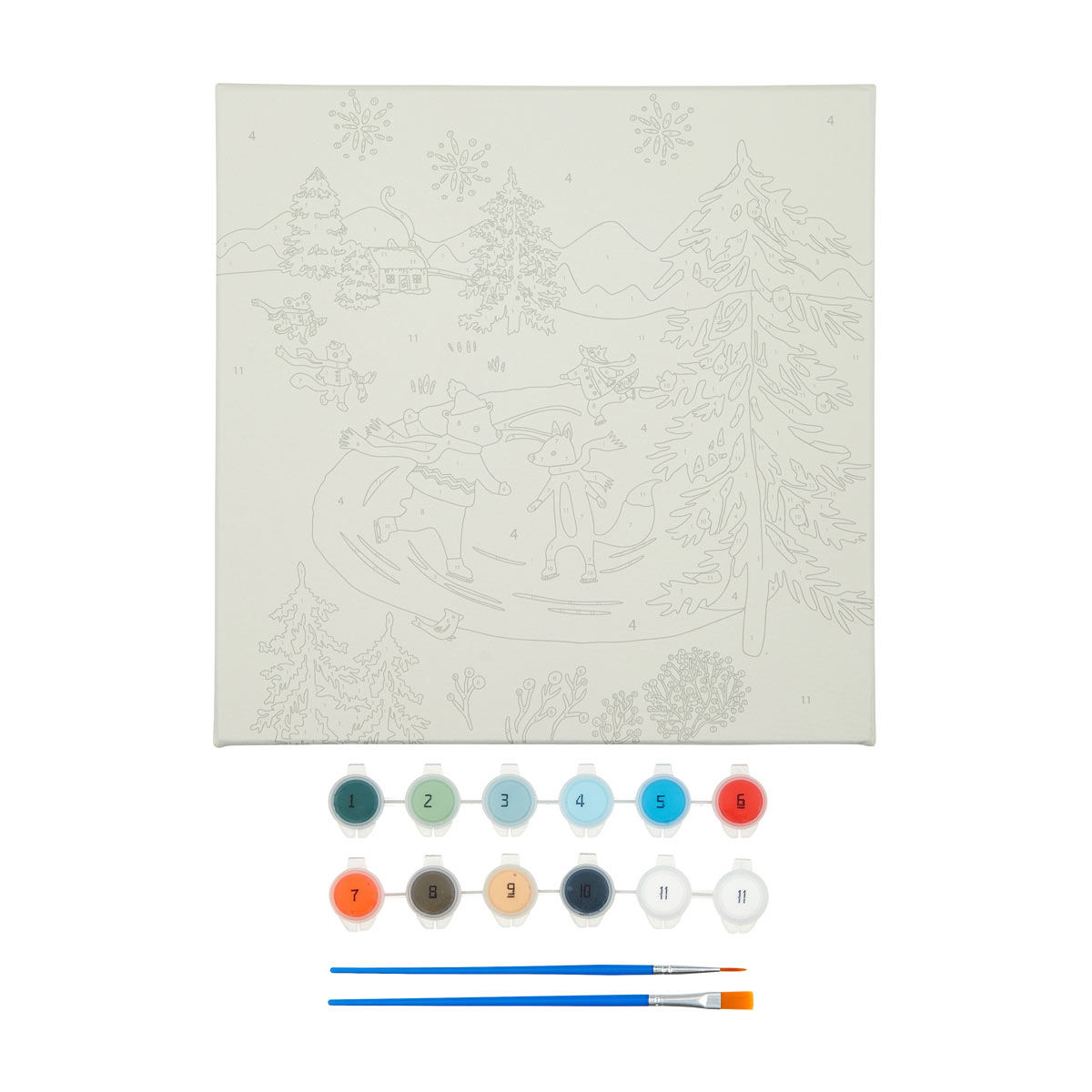 Simply for You by Hallmark Christmas Paint by Number Ice Skating Art Kit, 10x10