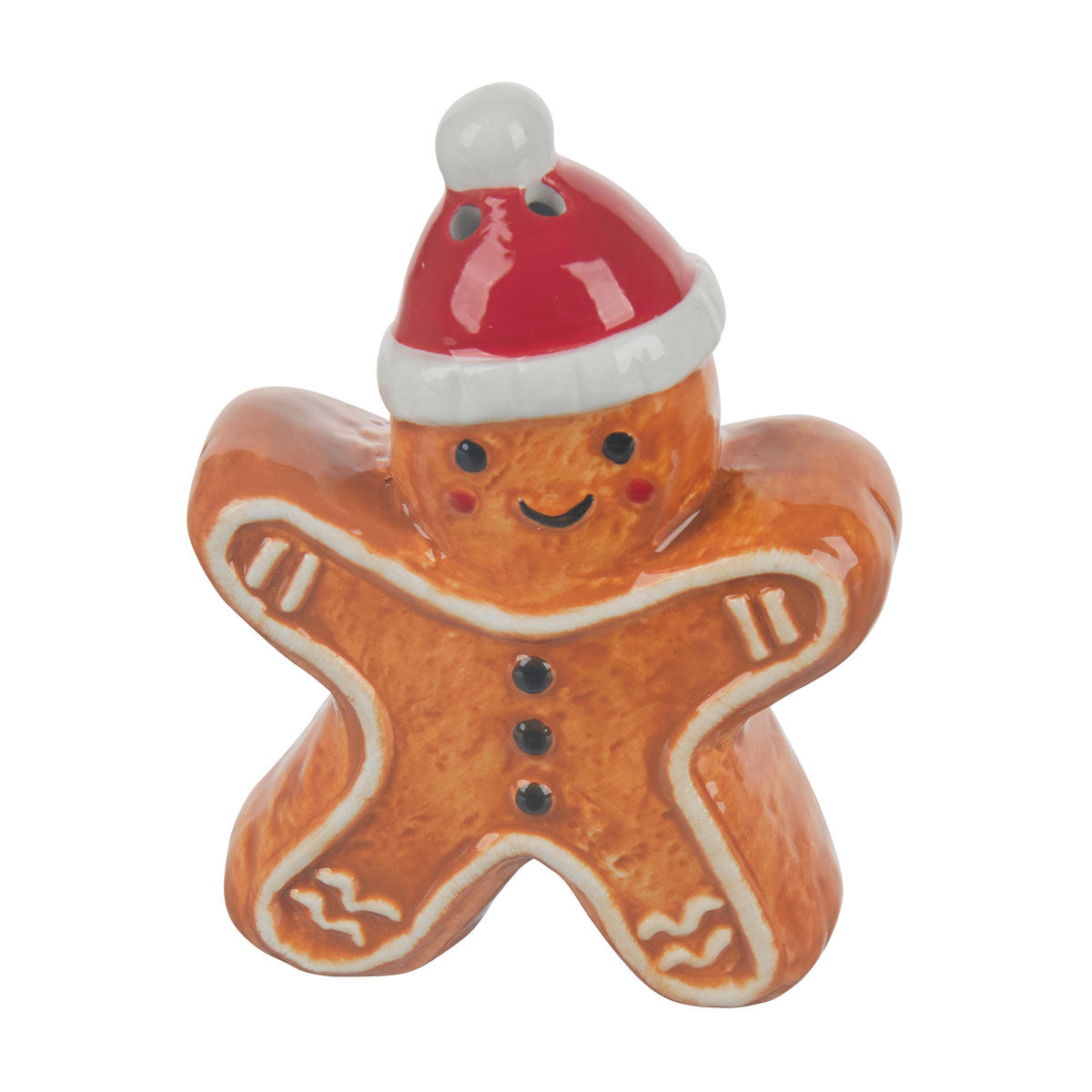 Christmas-Gingerbread-Man-Ceramic-Salt-&-Pepper-Shaker-Set,-2-ct