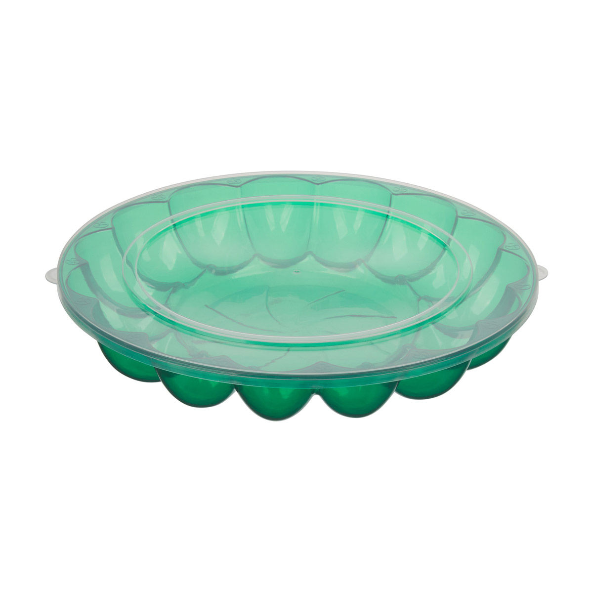 Christmas Green Egg Tray with Transparent Lid