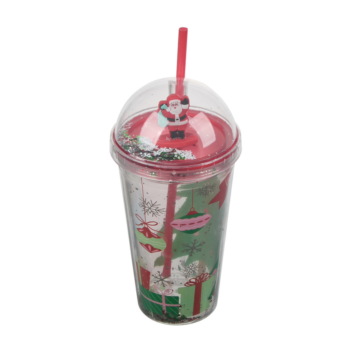 Christmas Dome Lid Santa Tumbler