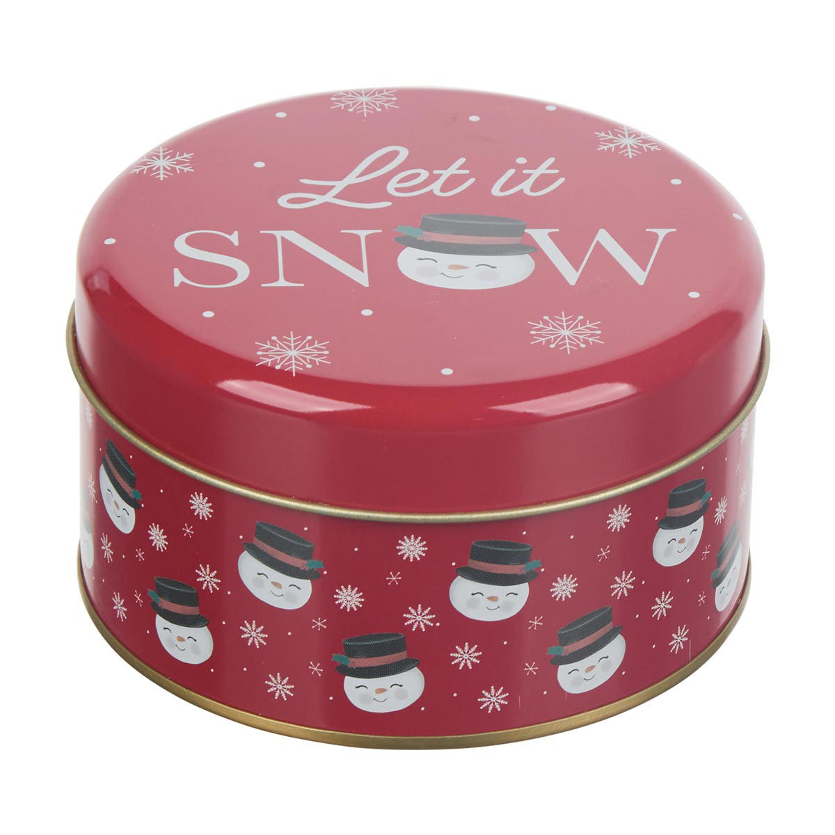 Christmas 'Let it Snow' Printed Mini Round Tin
