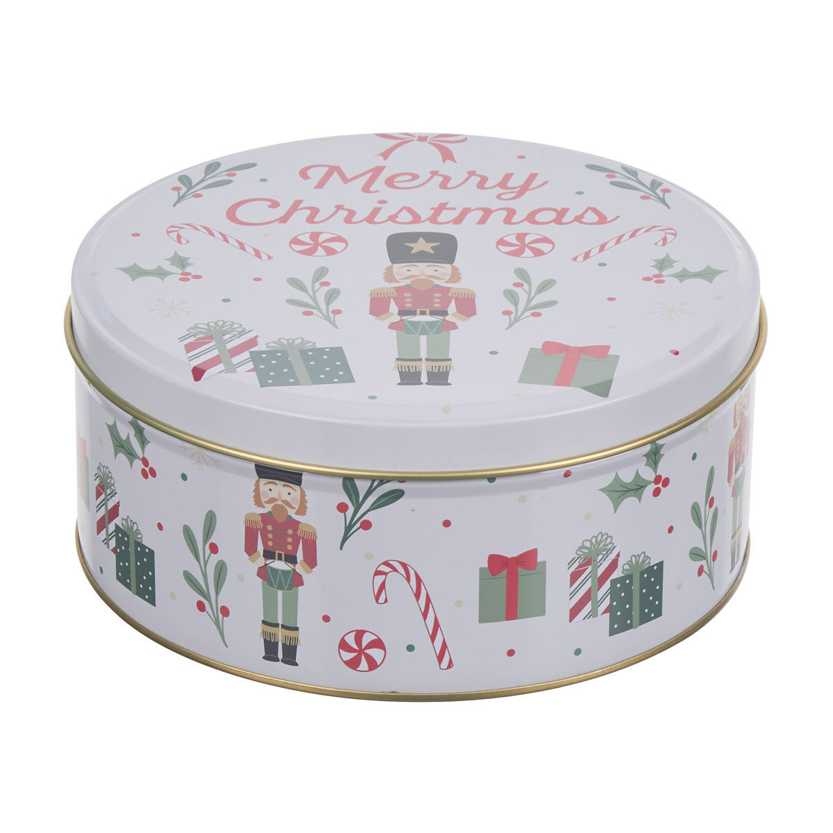 Christmas Nutcracker Print Round Tin, Large
