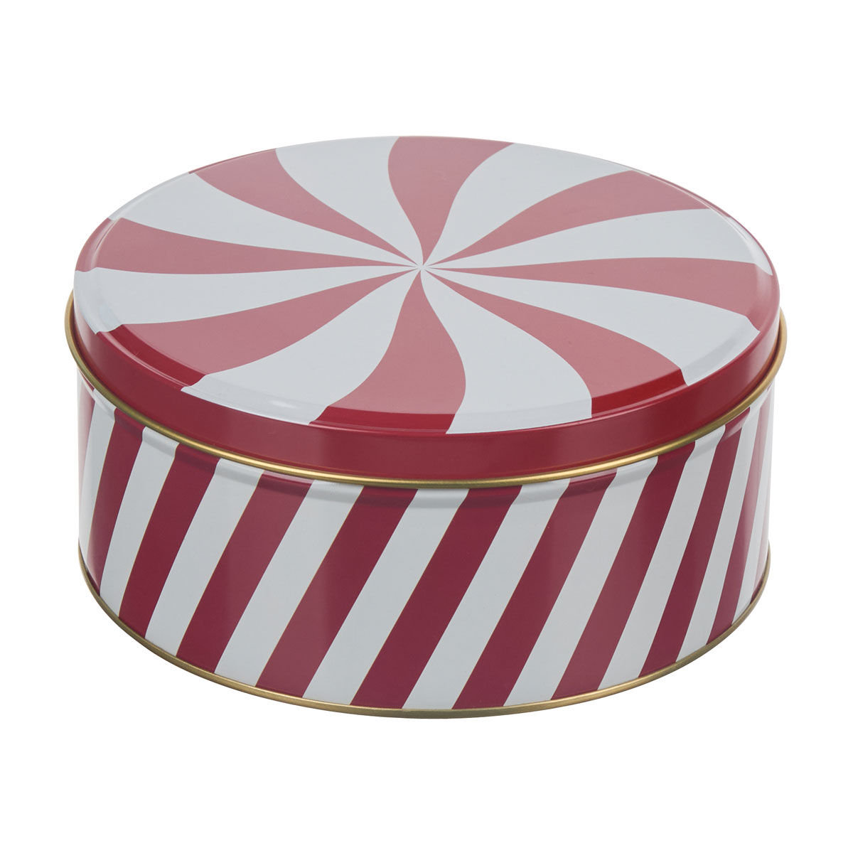 Christmas-Red-and-White-Swirls-Print-Round-Tin,-Large