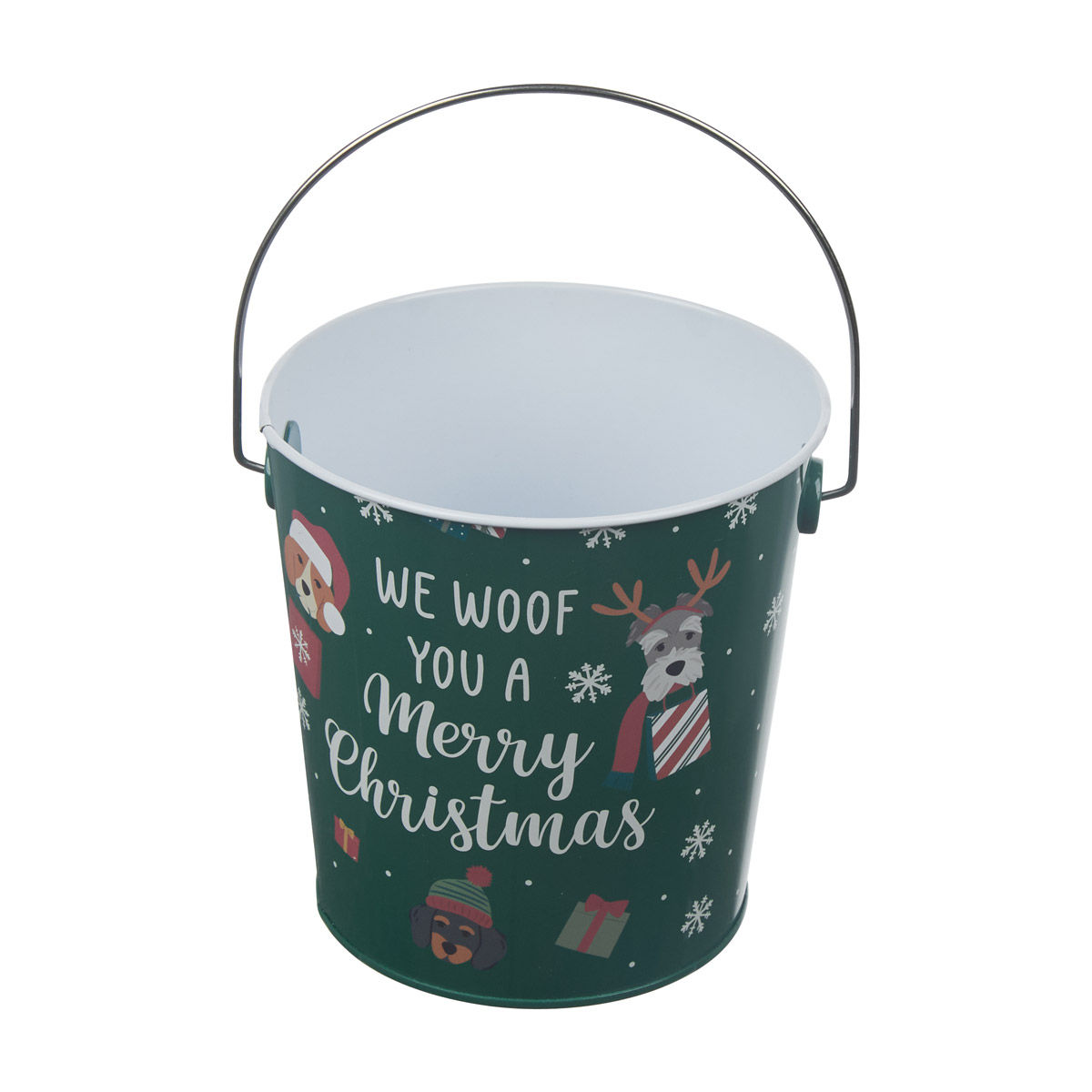 Christmas Dogs "We Woof You a Merry Christmas" Mini Bucket