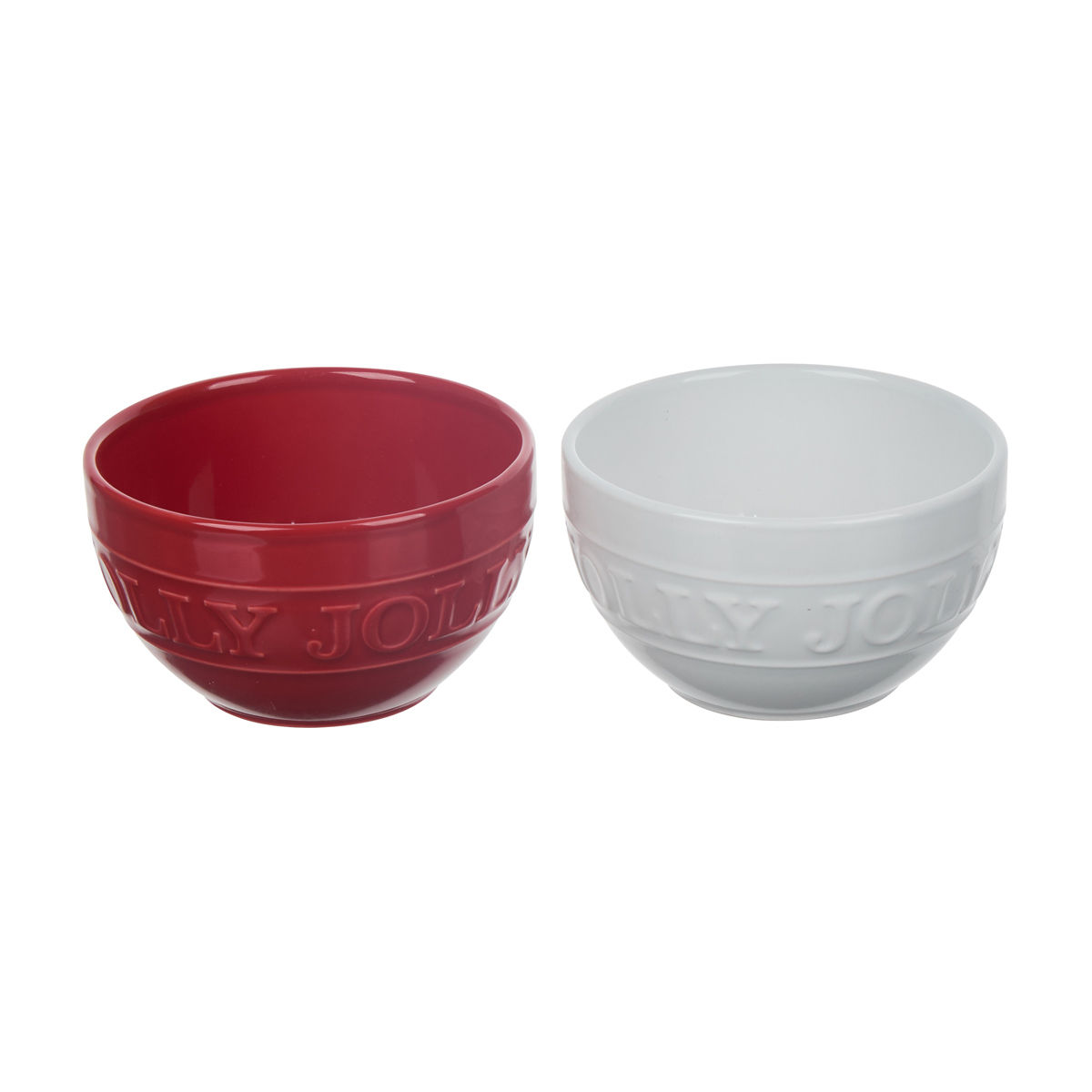 Christmas-Red-&-White-"Jolly"-Bowls,-2-pc