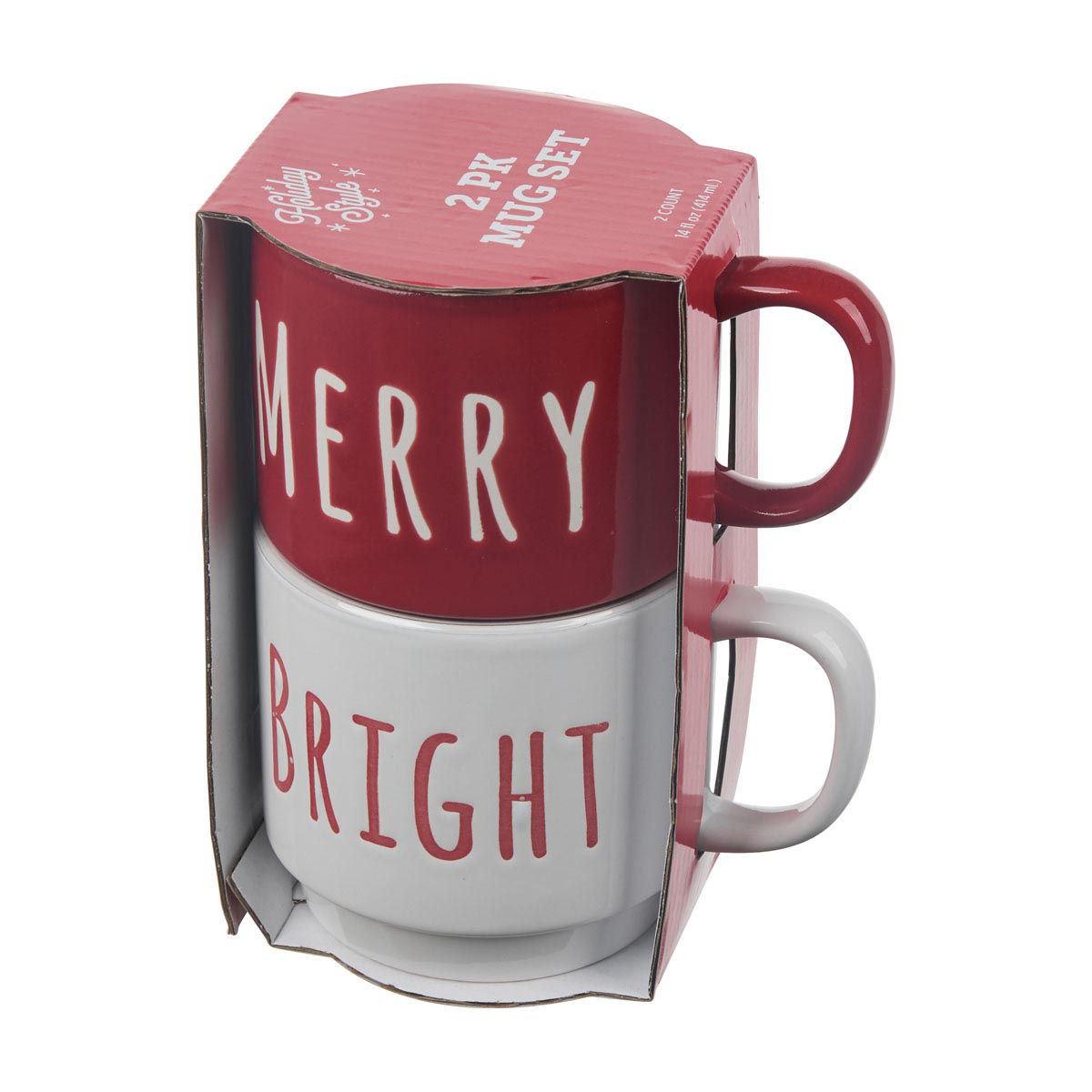 Christmas Merry & Bright Mug Set, 2 pk