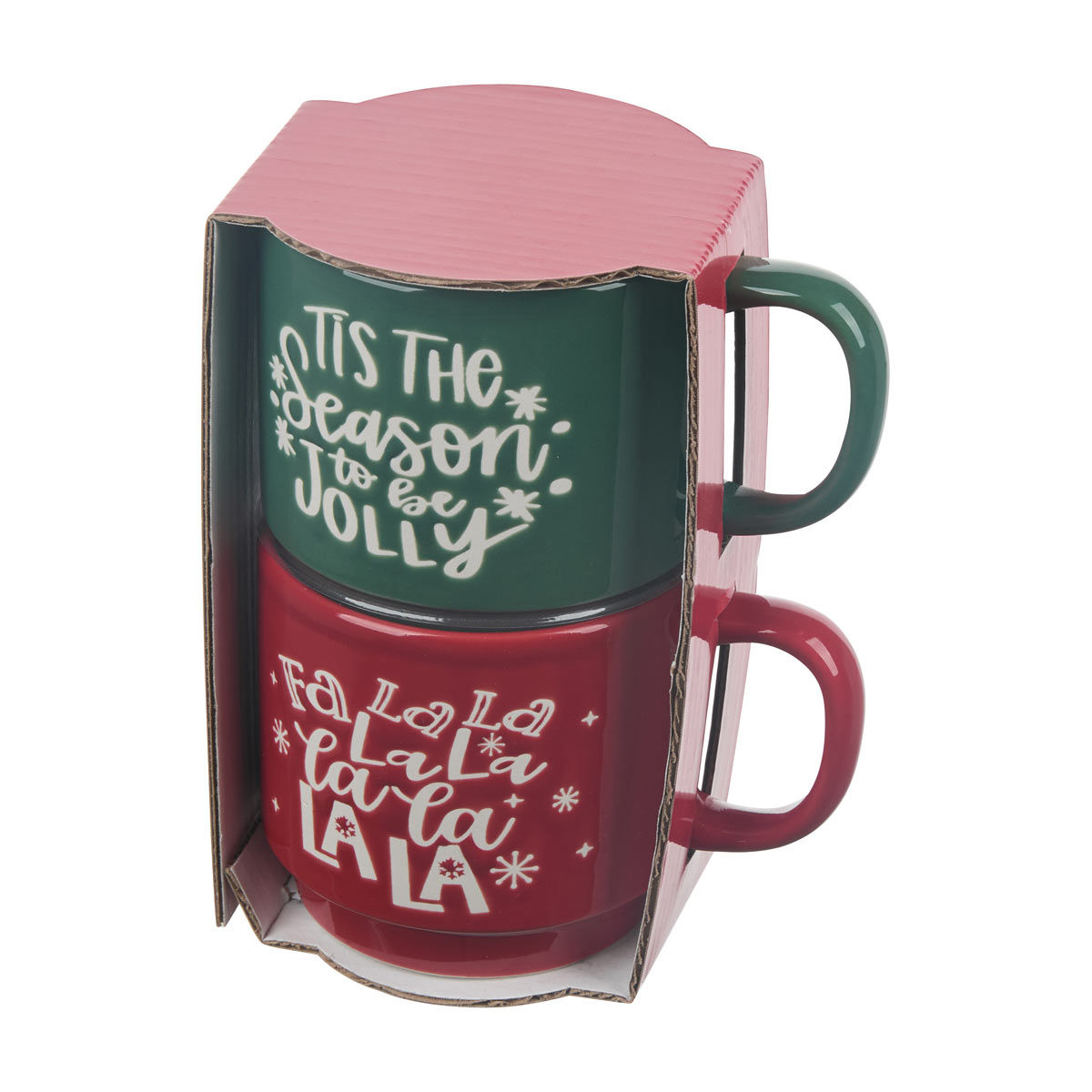 Christmas Red & Green Jolly Mug Set, 2 pk