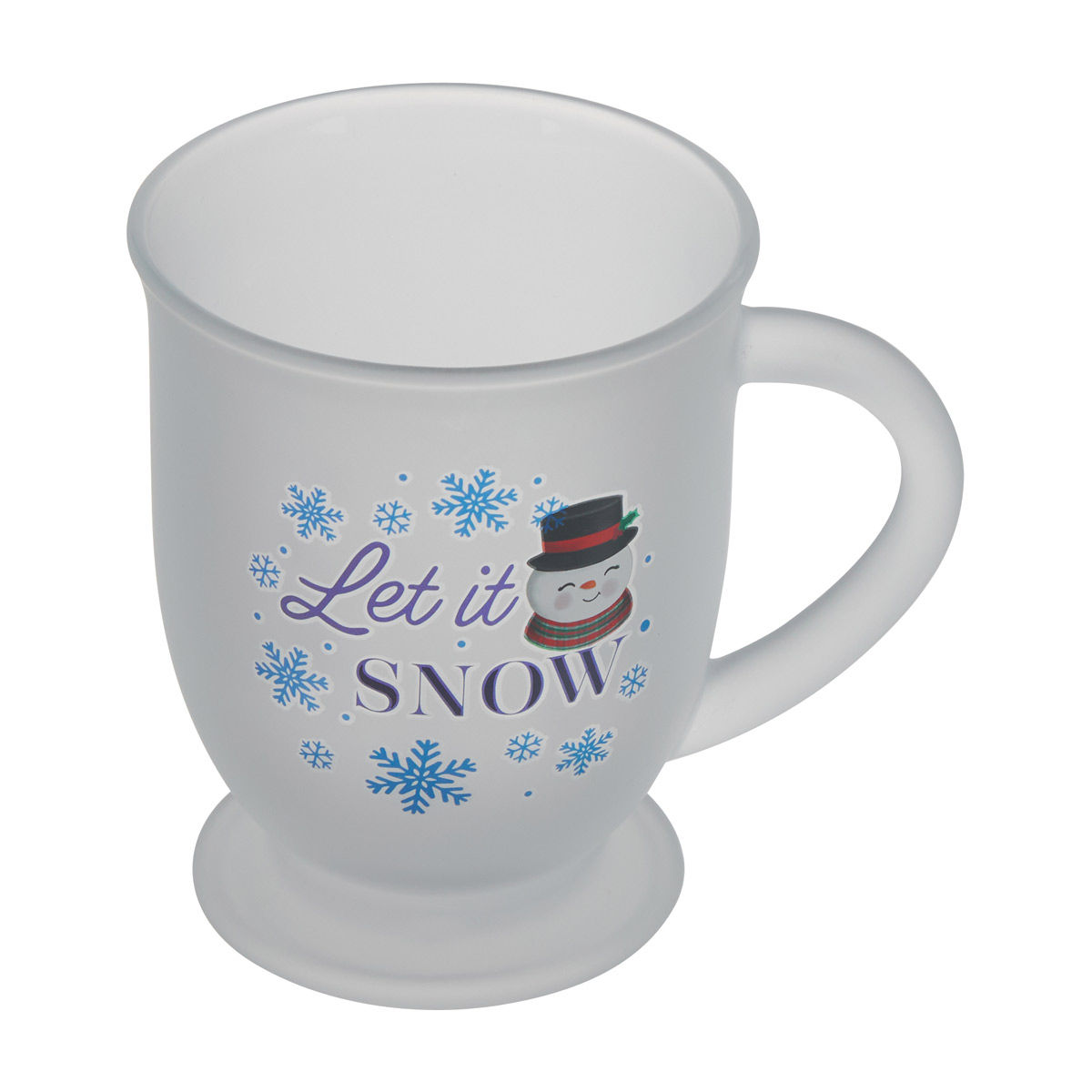 Christmas 'Let it Snow' Print Glass Mug
