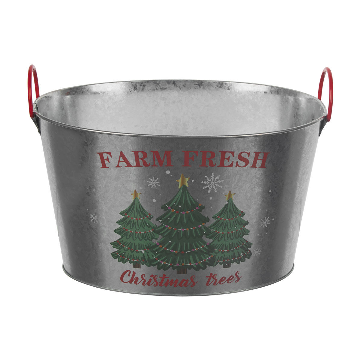 Christmas Tree Print Oval Ice Bucket