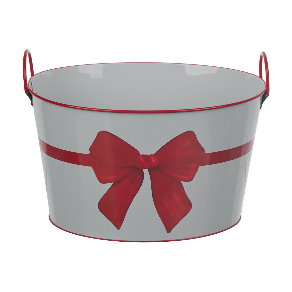 Christmas Bow Print Oval Ice Bucket