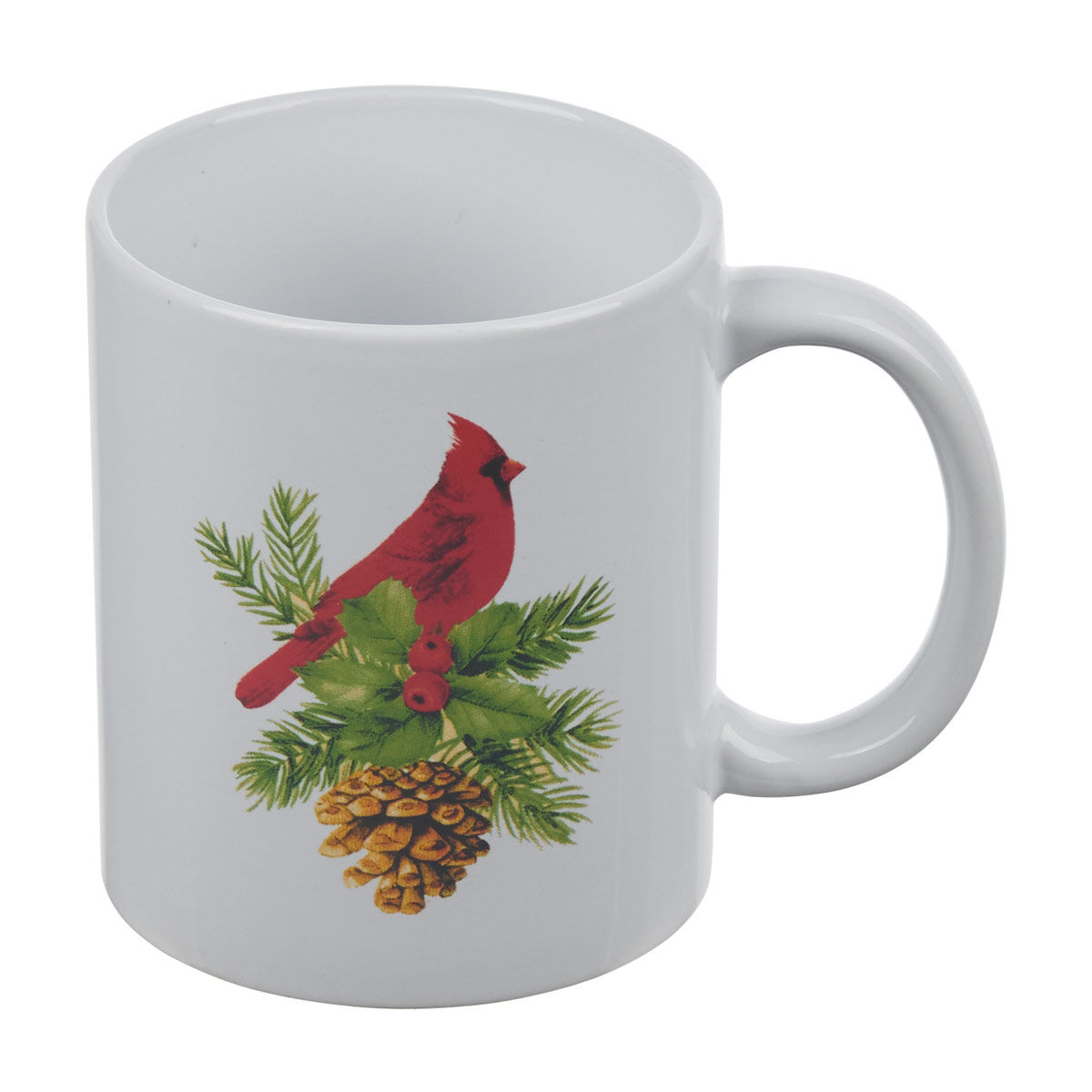 Christmas Cardinal Bird Print Holiday Mug, 11 fl oz