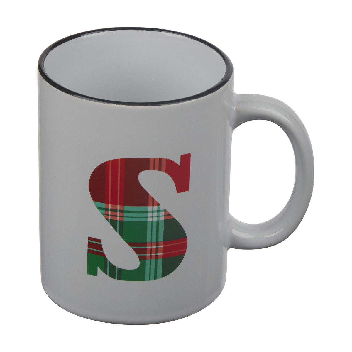 Christmas 'S' Monogram Ceramic Mug