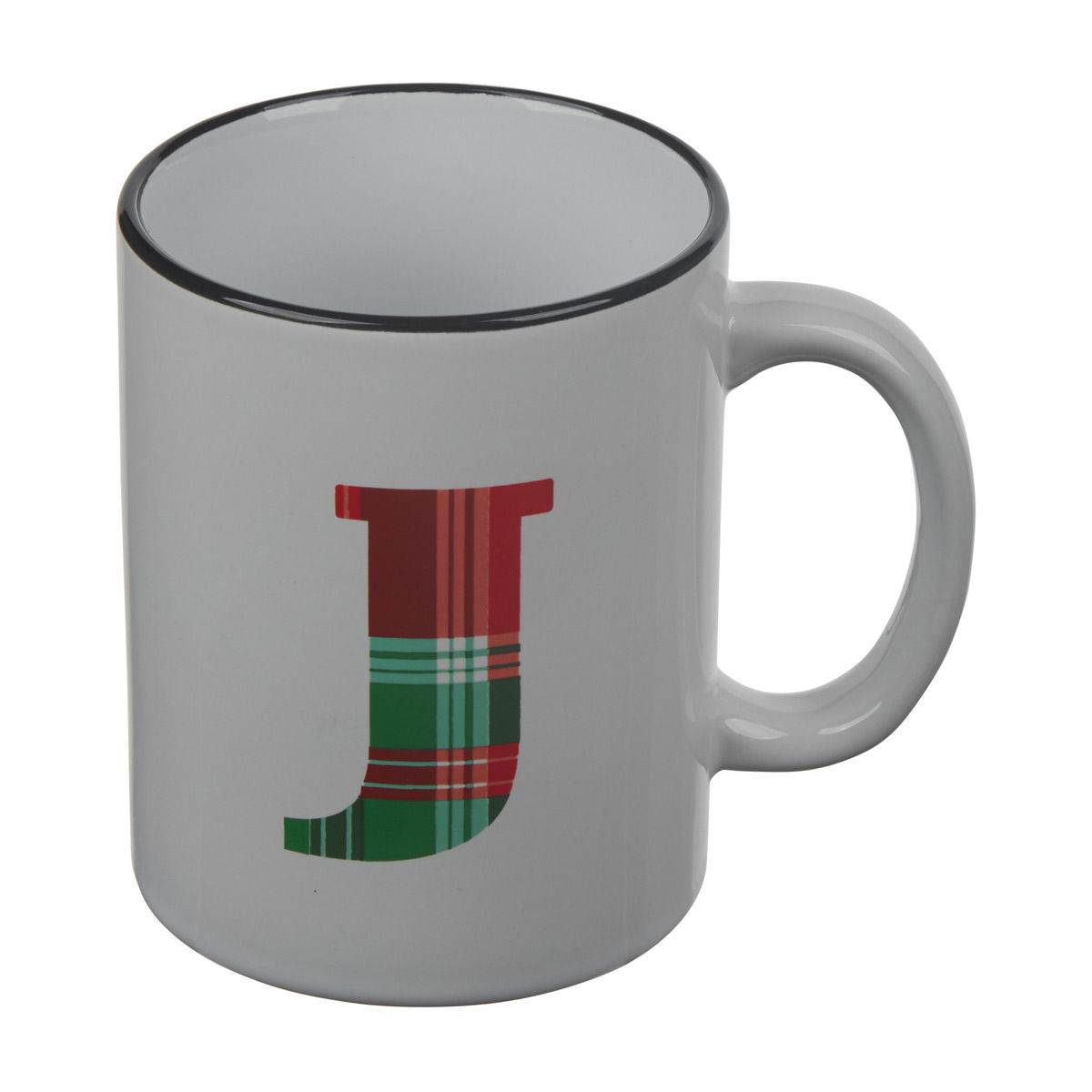 Christmas 'J' Monogram Ceramic Mug