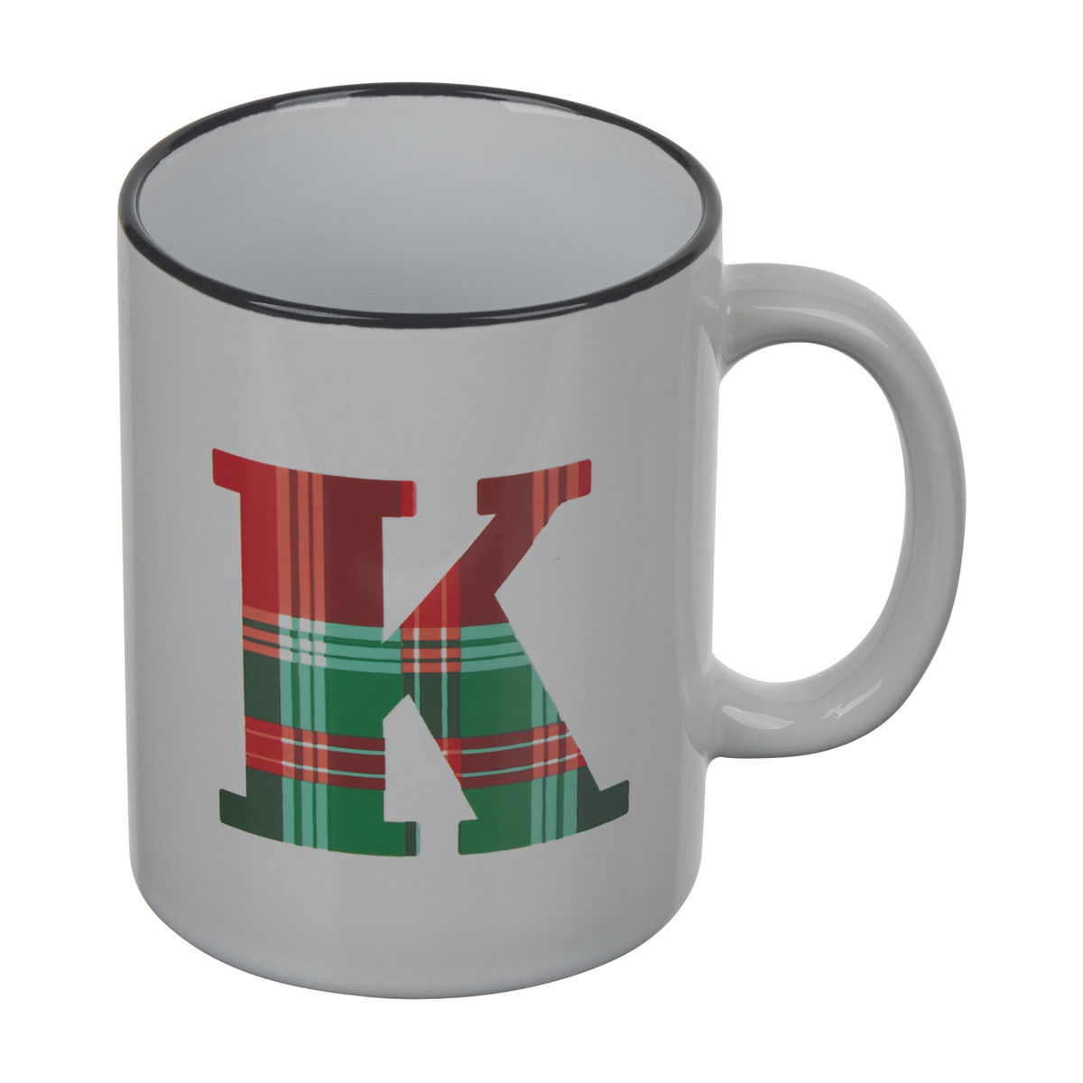 Christmas 'K' Monogram Ceramic Mug