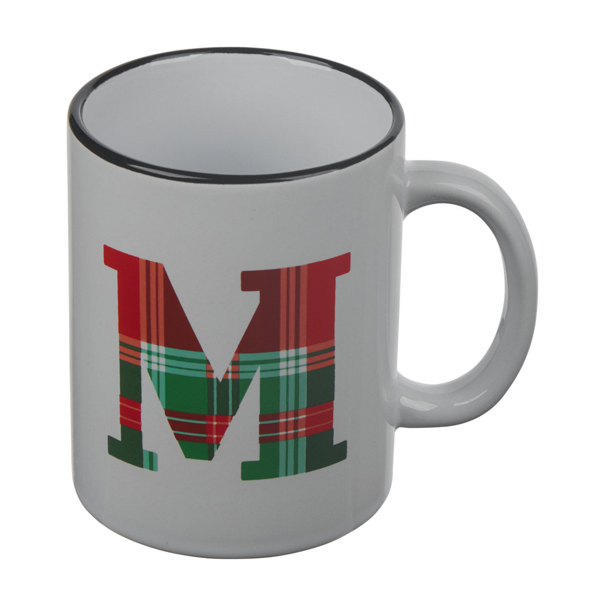 Christmas 'M' Monogram Ceramic Mug