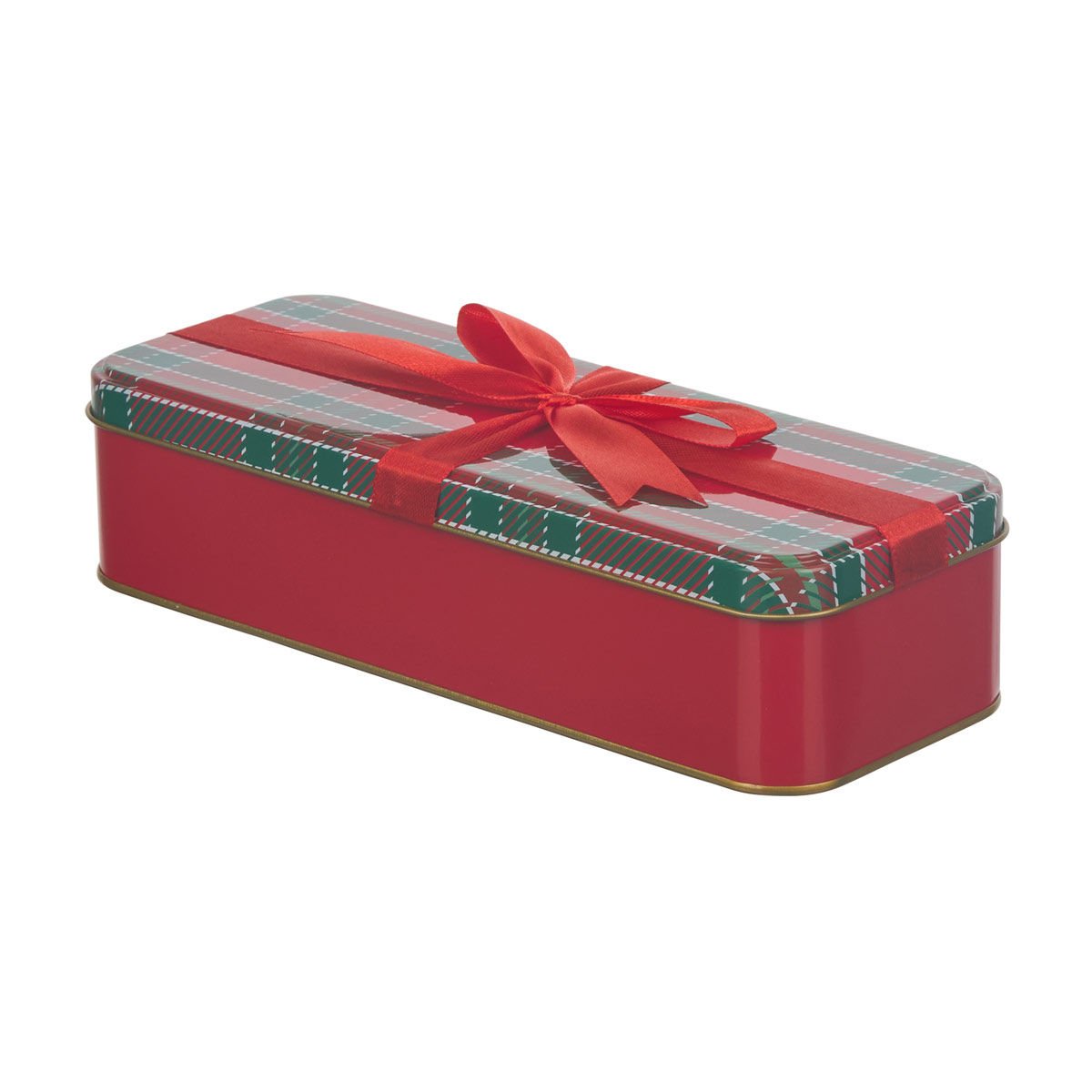 Christmas Checks Print Rectangular Storage Tin