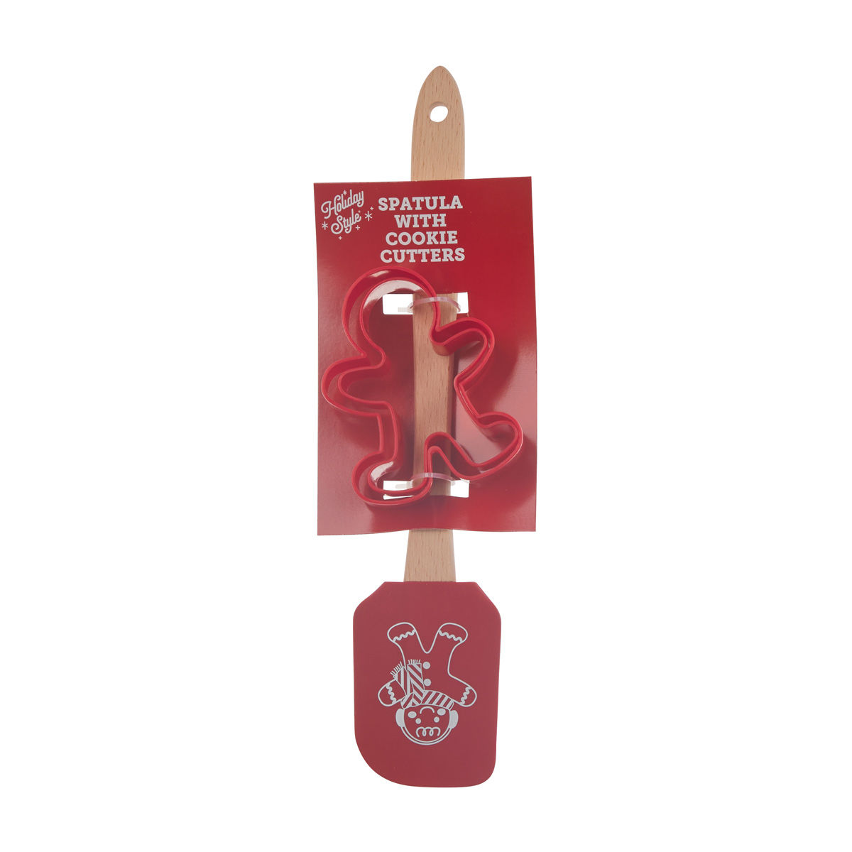 Christmas Red Spatula with Cookie Cutters