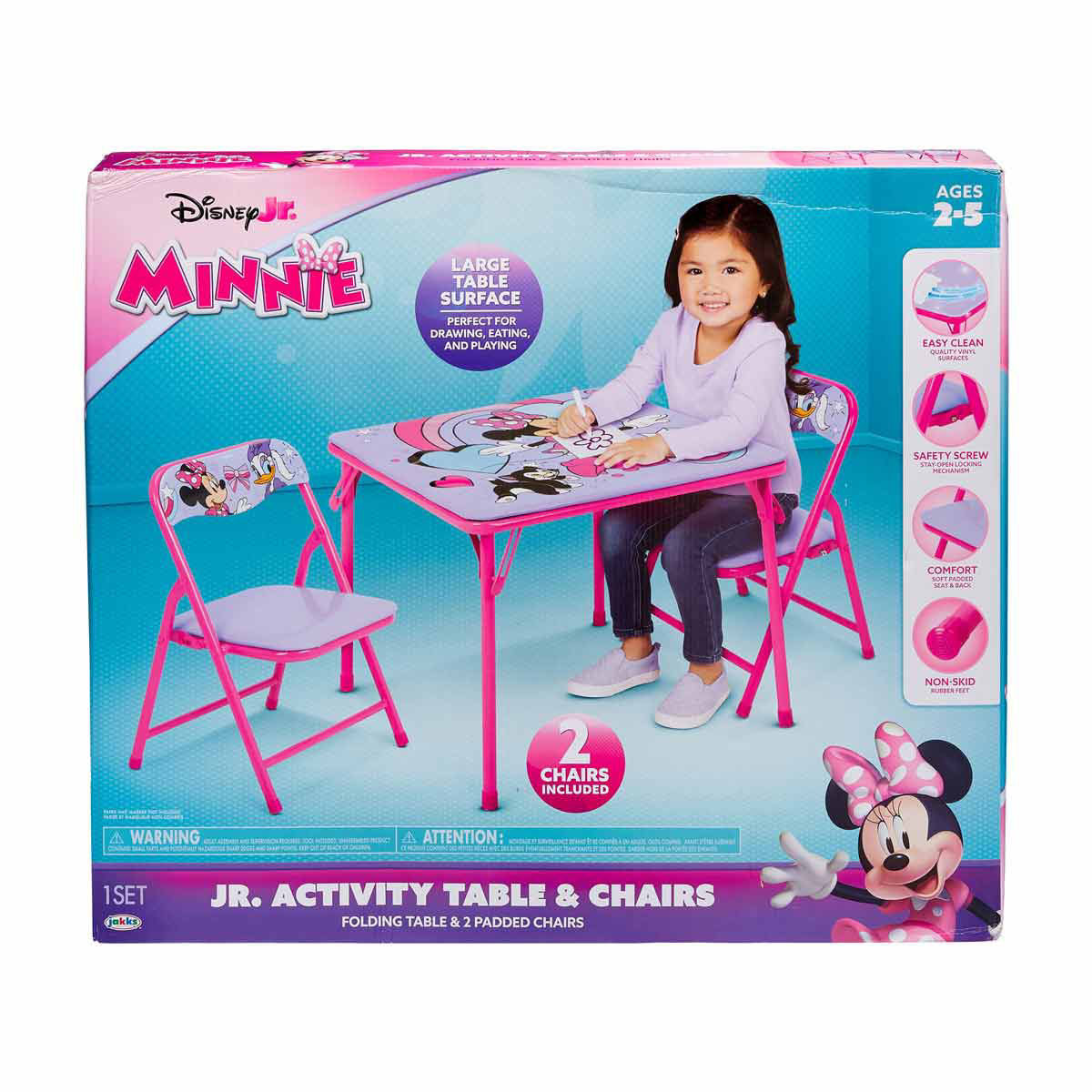 Jakks Disney Jr. Minnie Jr. Activity Table & Chairs Set, 3 ct