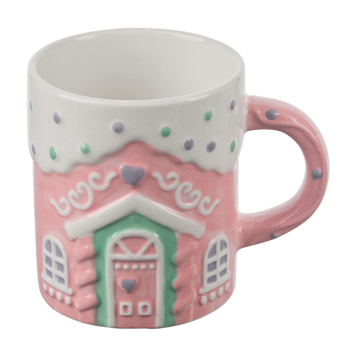 Christmas Pink Gingerbread House Mug