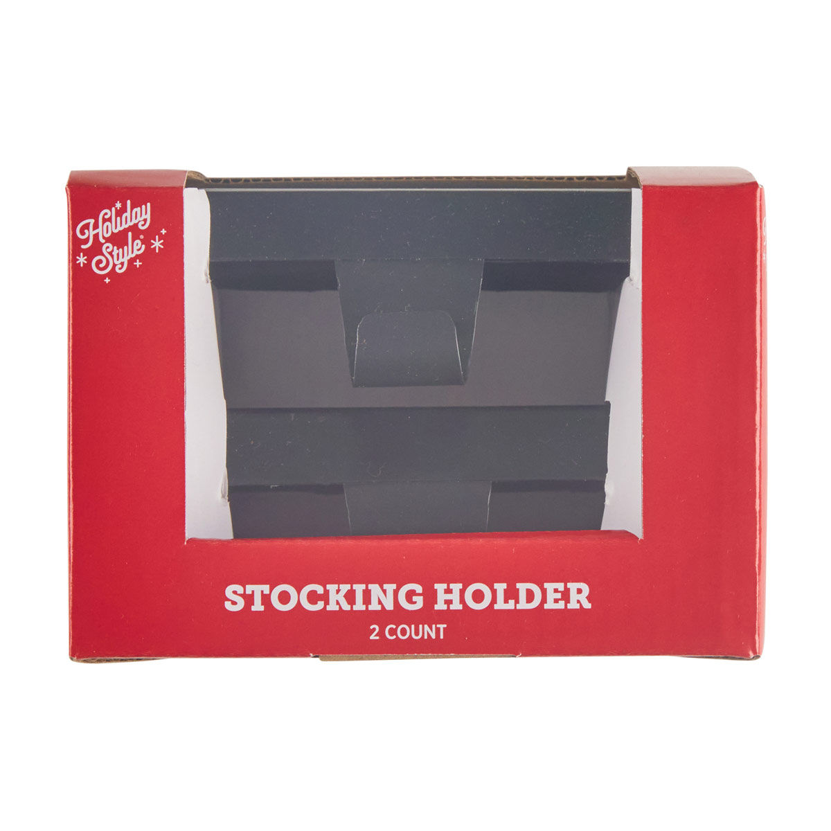 Holiday Style Christmas Black Stocking Holders, 2 pk