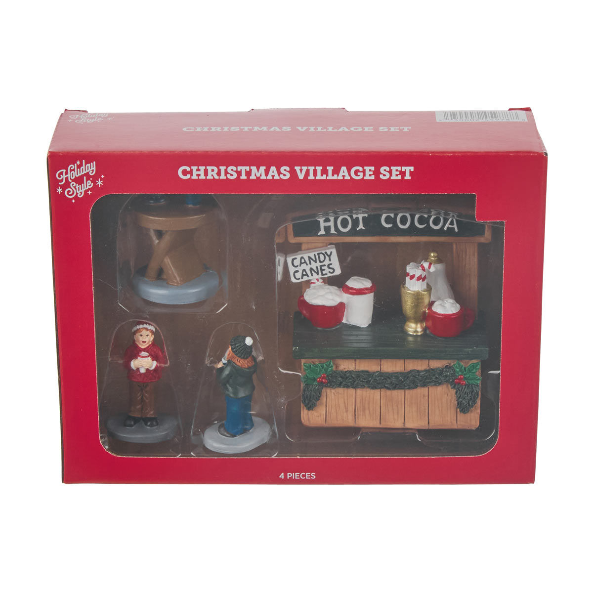 Christmas Village Cocoa Shop Décor, 4 pc