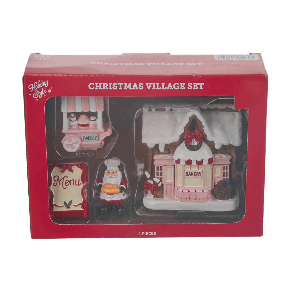 Christmas Village Bakery Décor, 4 pc