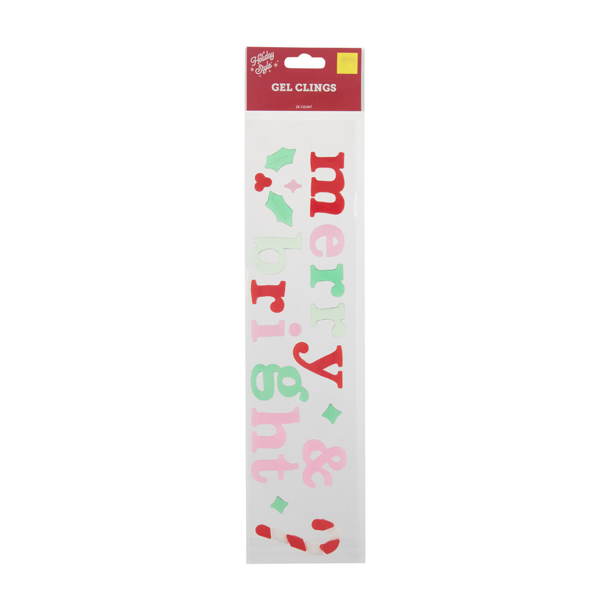 Holiday Style Christmas Gel Window Clings, 4 Assorted Designs