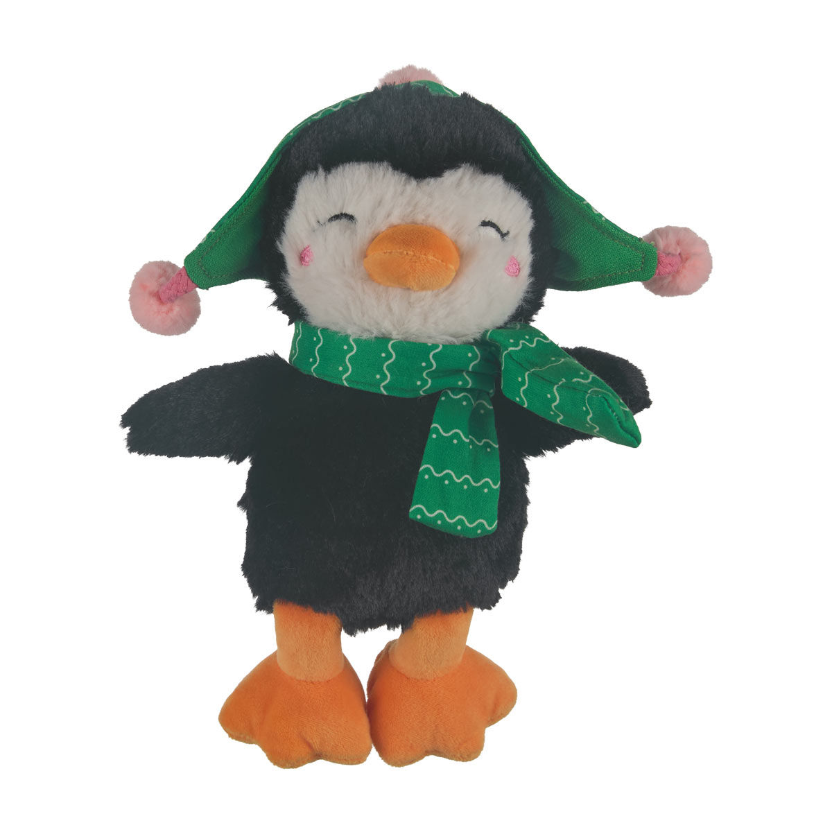 Christmas Plush Penguin with Knit Hat & Scarf